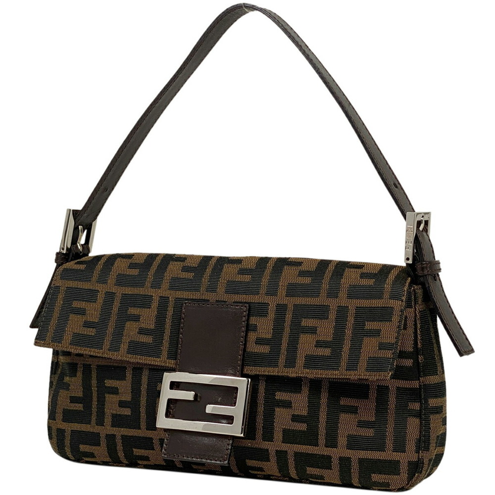 Fendi Zucca Mamma Bucket Shoulder Bag canvas brown